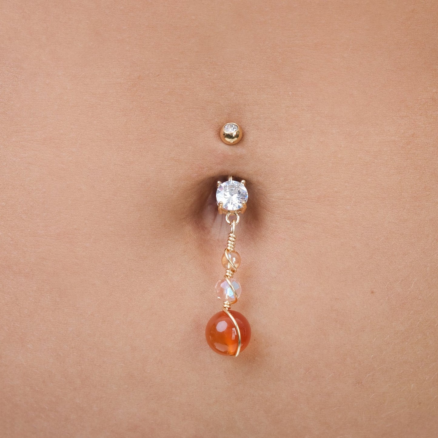 The "Carnelian Sunset" Belly Ring